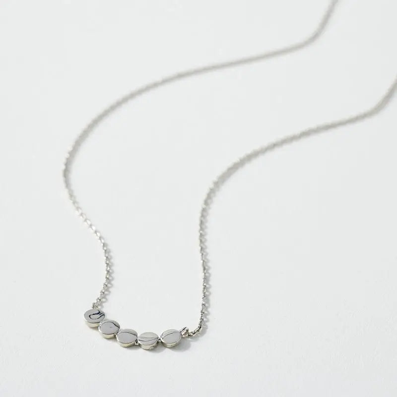 Disc Charm Necklace Collar - Silver