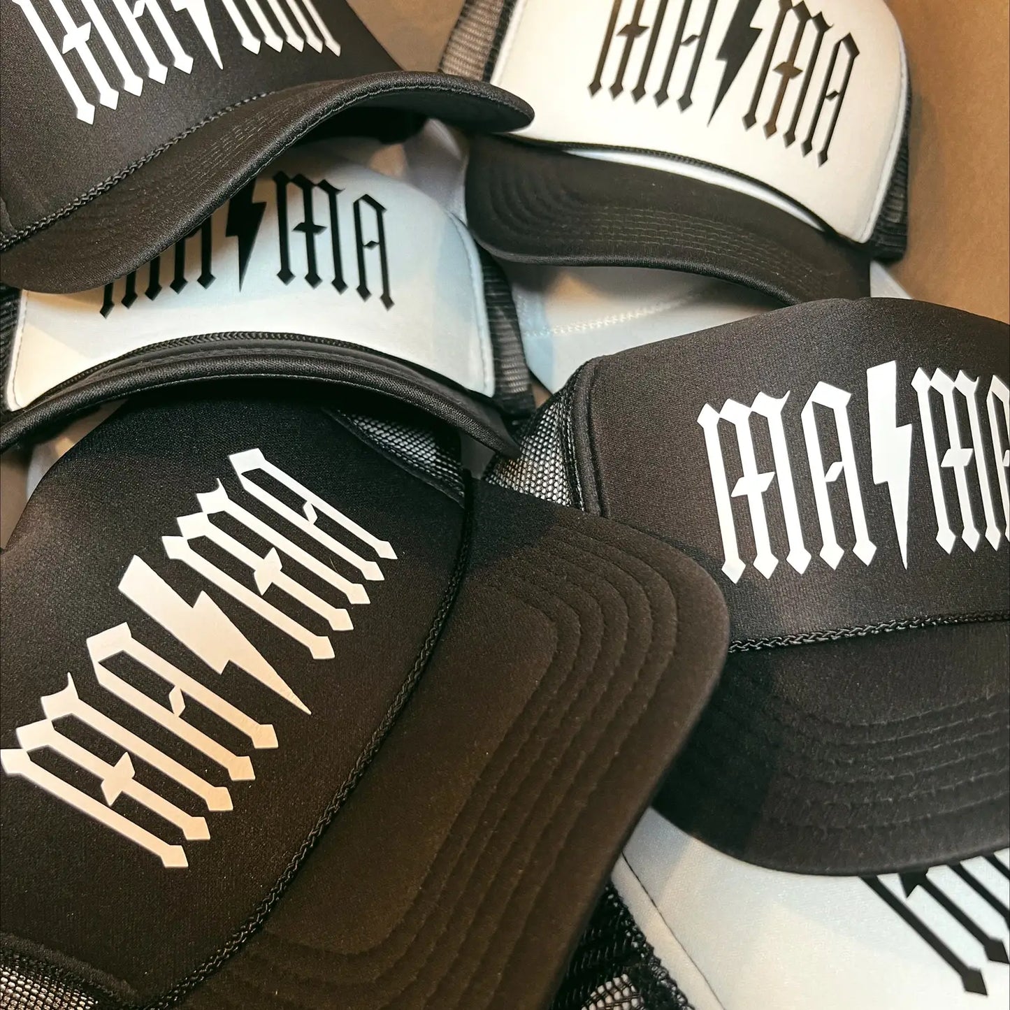 Mama Trucker Hat Black