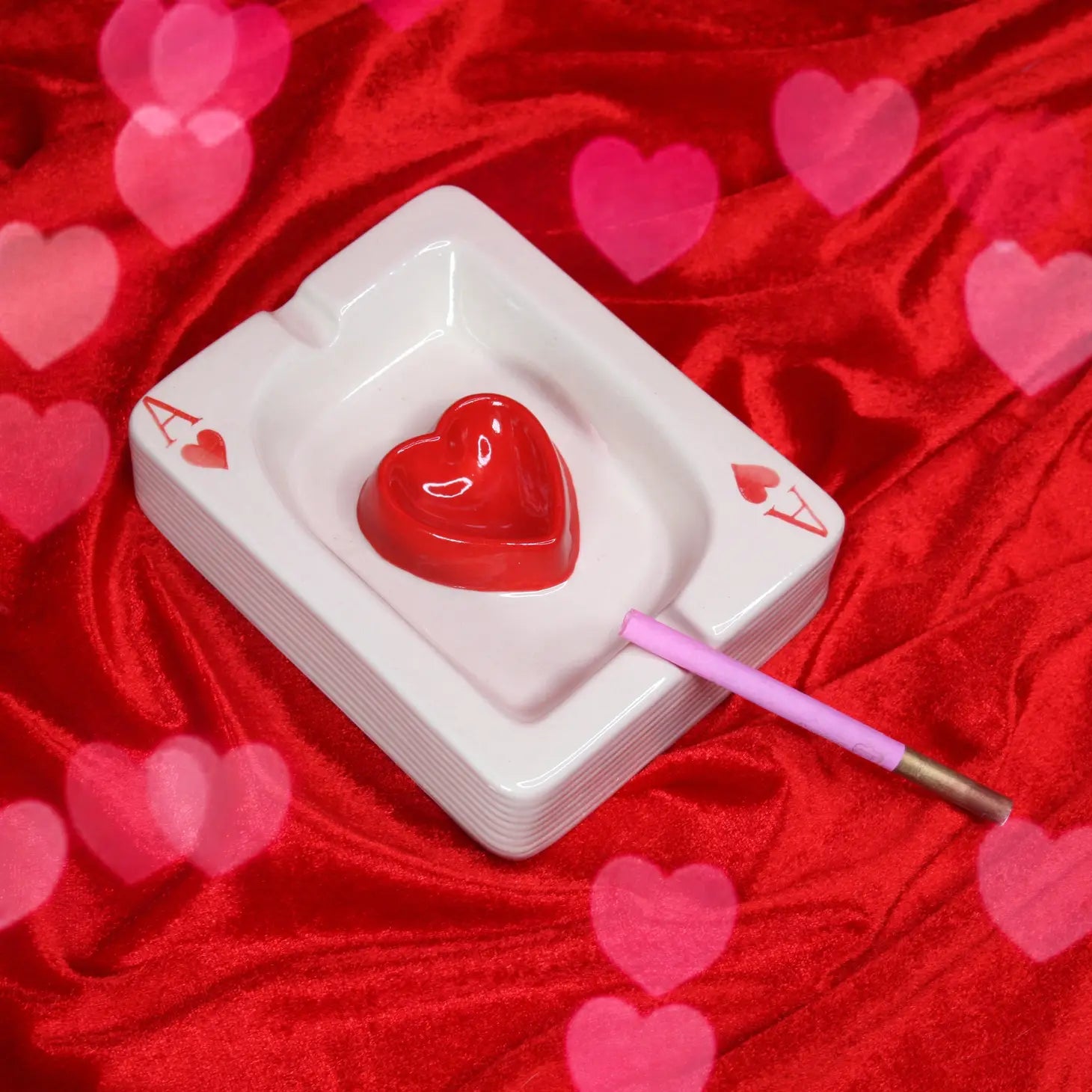 Ace of Hearts Valentine's Day Ash Tray.