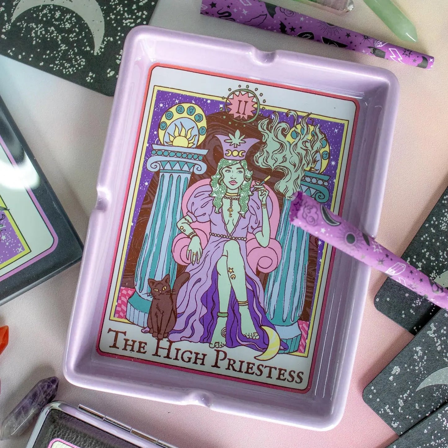 High Priestess Tarot Card Ashtray
