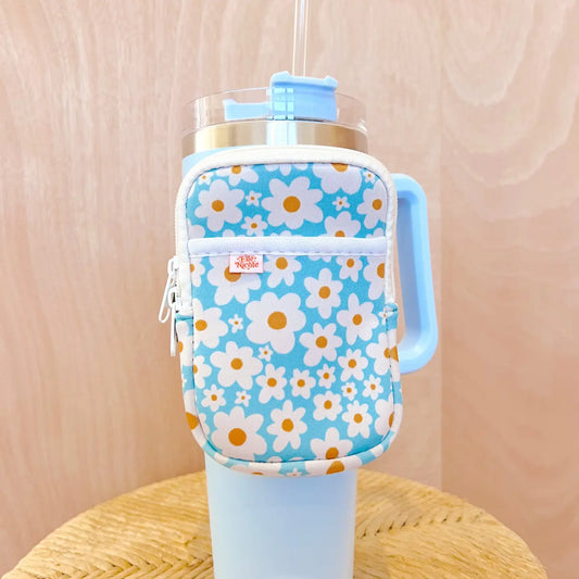 Water Bottle Back - Blue Daisy.