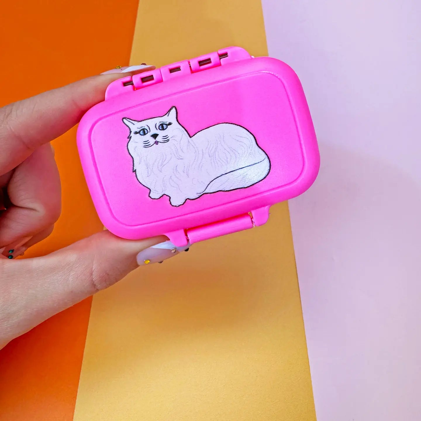 Fluffy Cat Pill Case