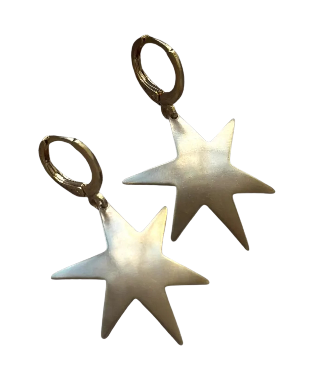 Celestial Brass Moon Hoop Huggies