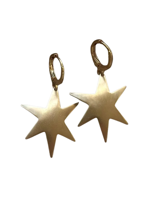 Celestial Brass Moon Hoop Huggies