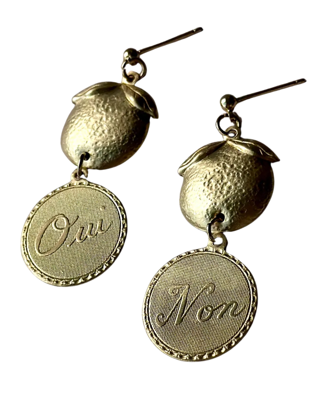French Indecision Brass Earrings