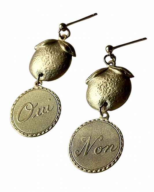French Indecision Brass Earrings