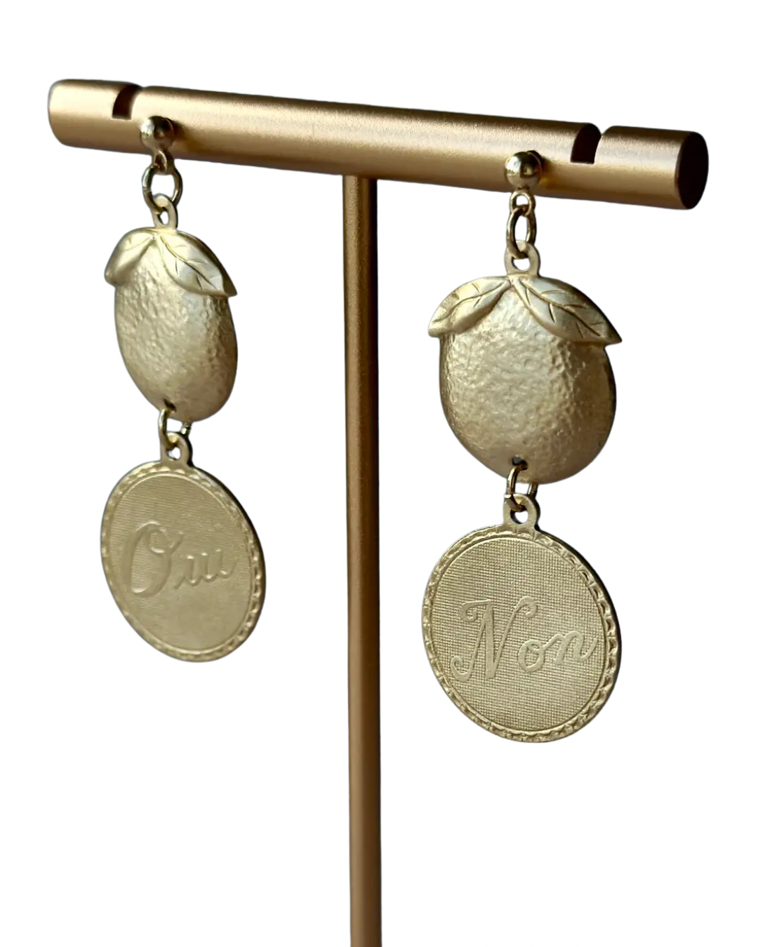 French Indecision Brass Earrings