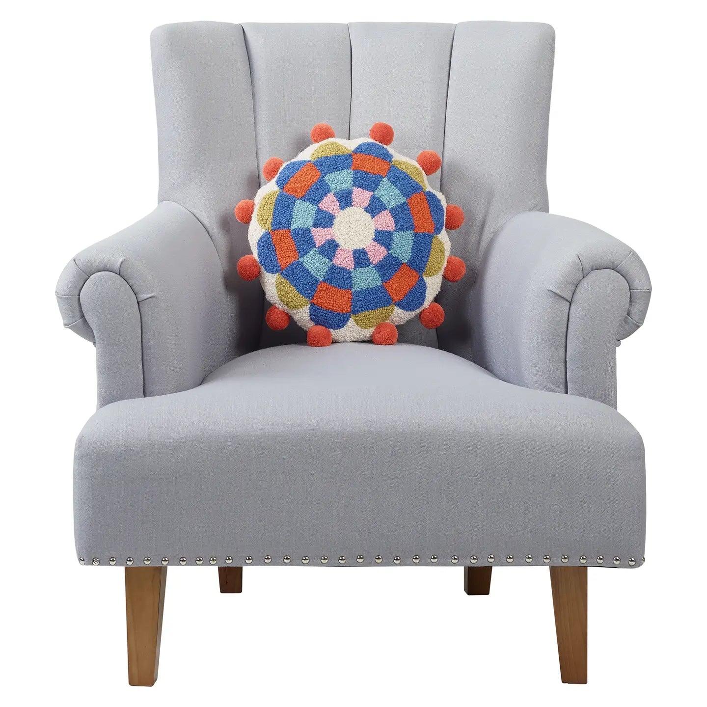 Retro Flower Pom Hook Pillow