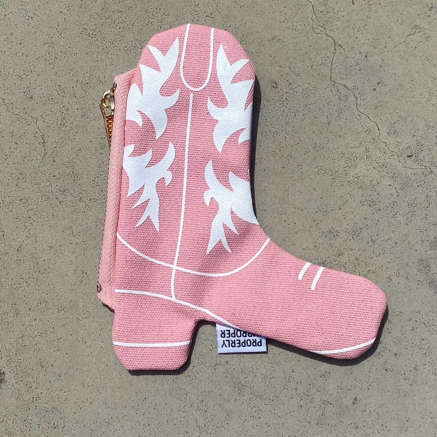 Cowgirl Boot Pouch - Coin and Card Holder - Pink