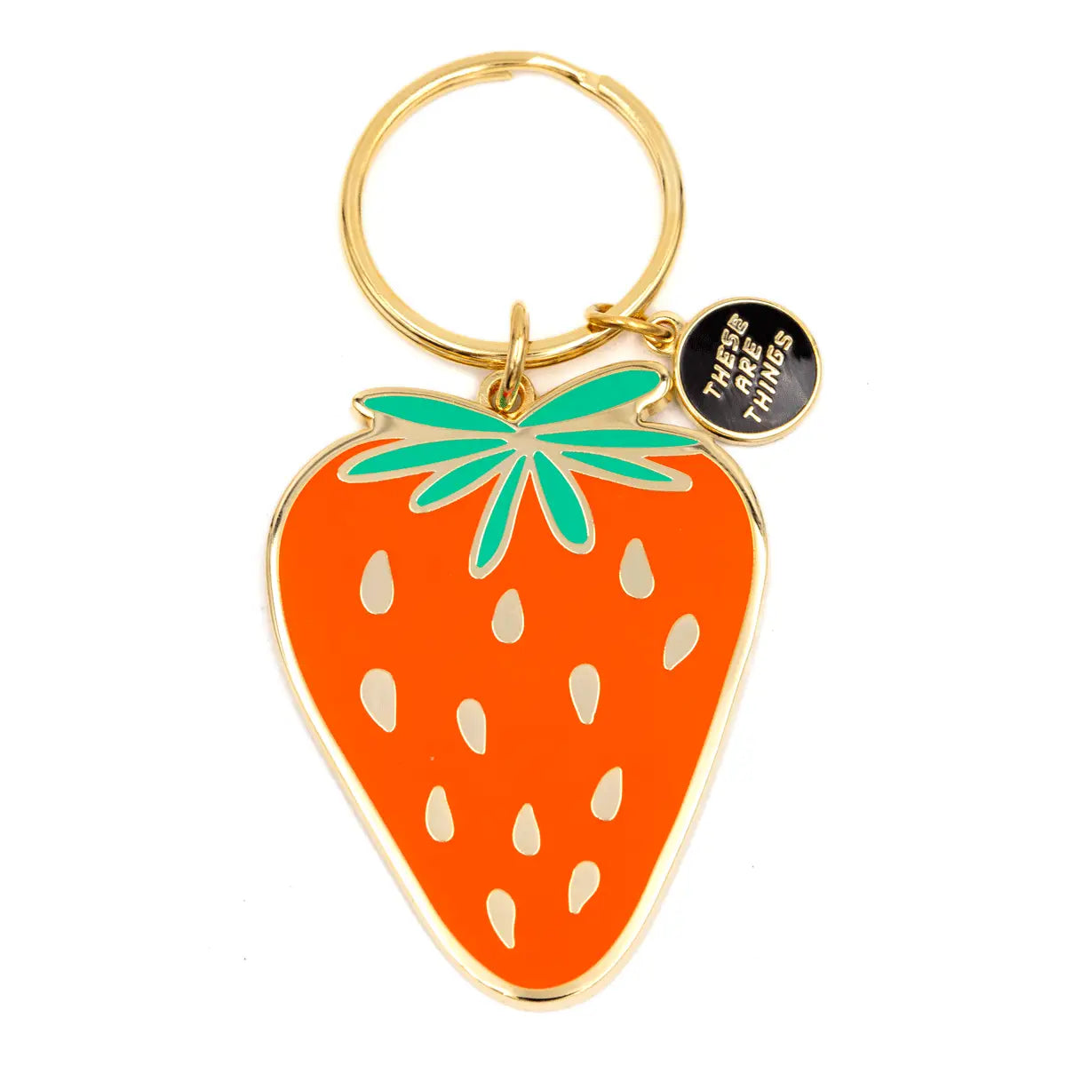 Strawberry Enamel Keychain