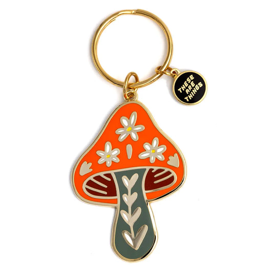 Floral Mushroom Keychain