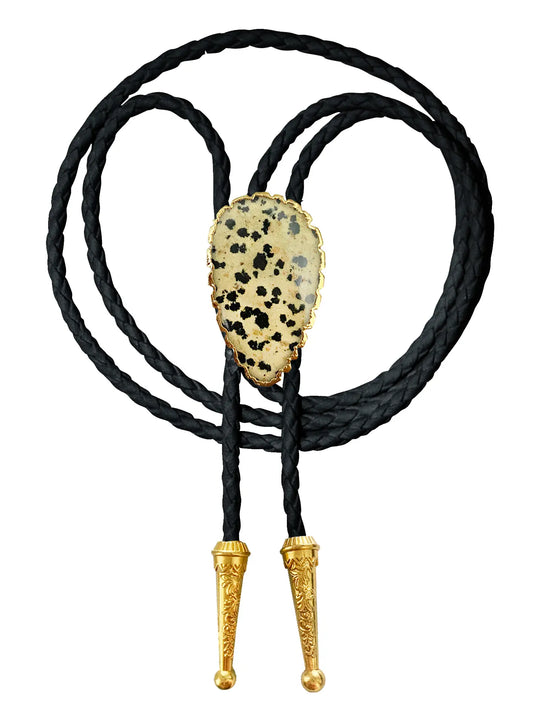 Gemstone Bolo Tie - Dalmatian Jasper