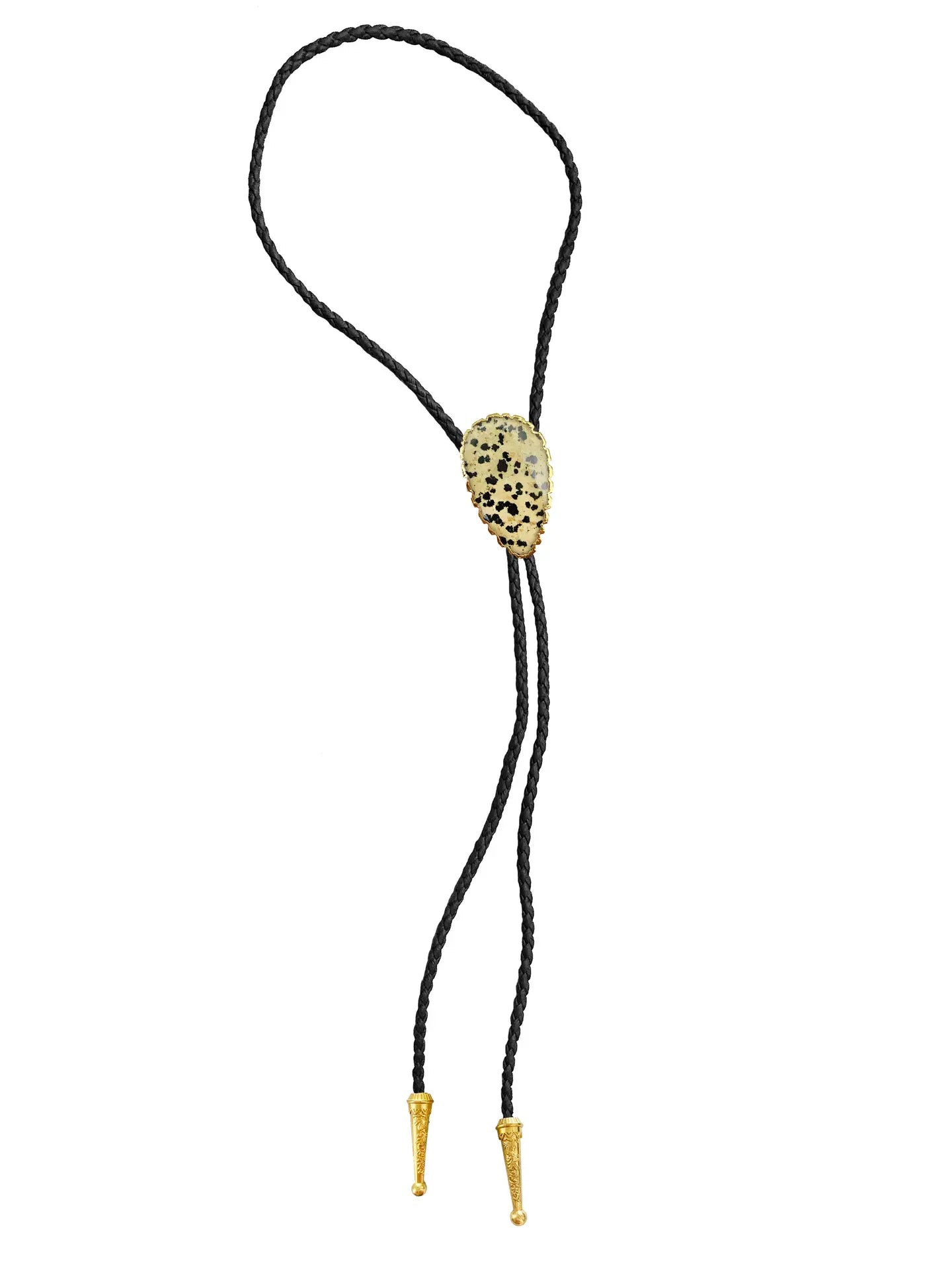 Gemstone Bolo Tie - Dalmatian Jasper