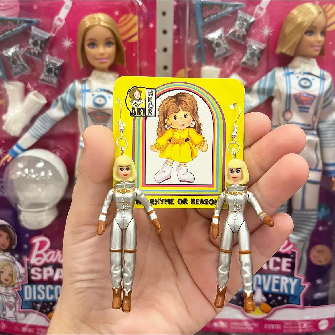 Astronaut Barbie Poseable Doll Earrings