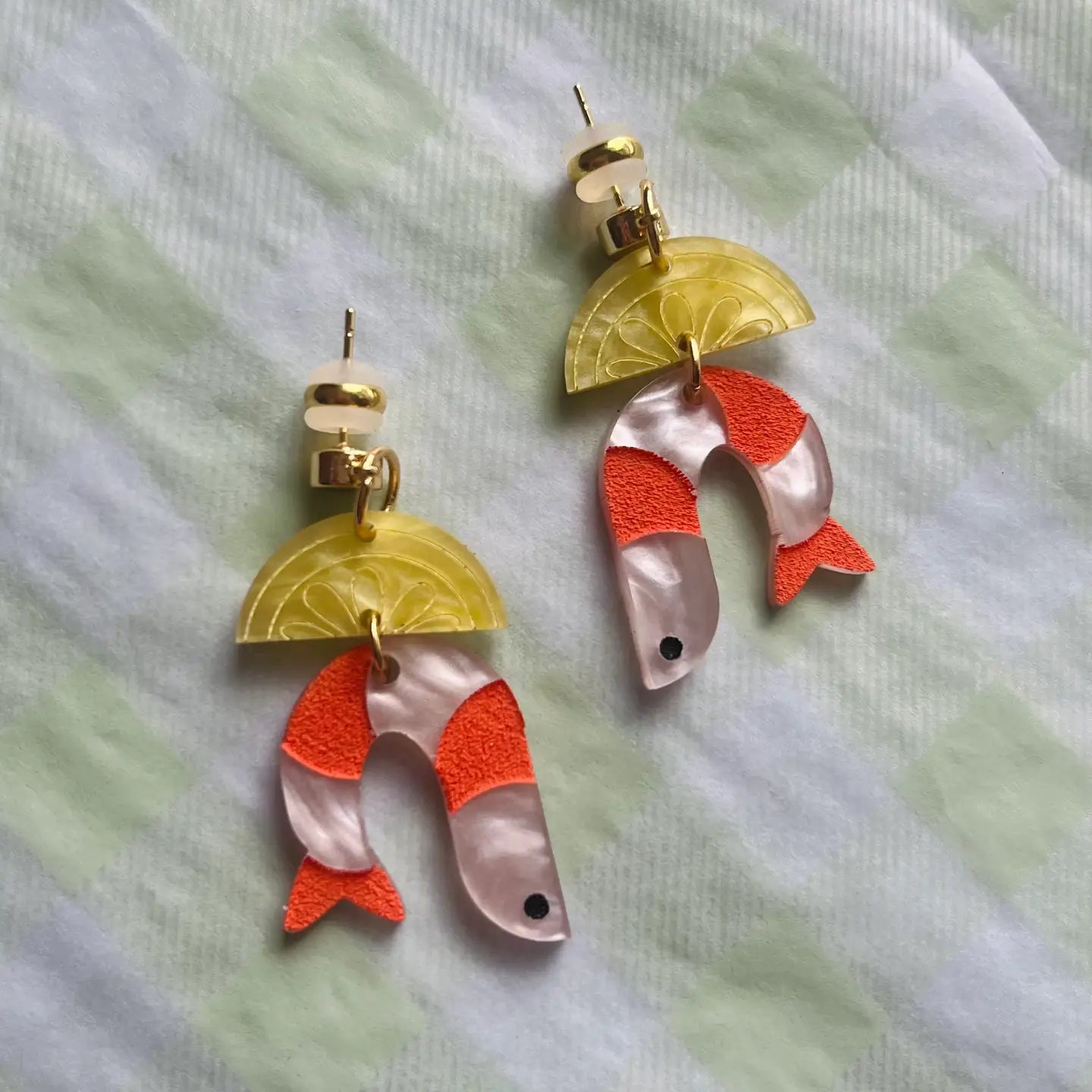 Shrimp Cocktail Acrylic Lightweight Earrings