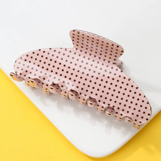 Polka Dot Hair Clip - Pink