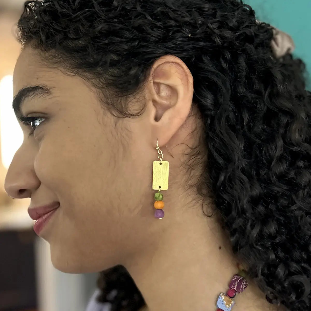 Asymmetric Kantha Earrings