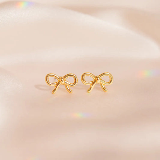 Gold Dipped Bow Studs