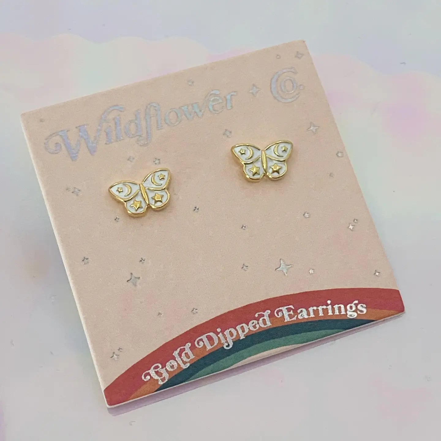 Gold Dipped Butterfly Studs