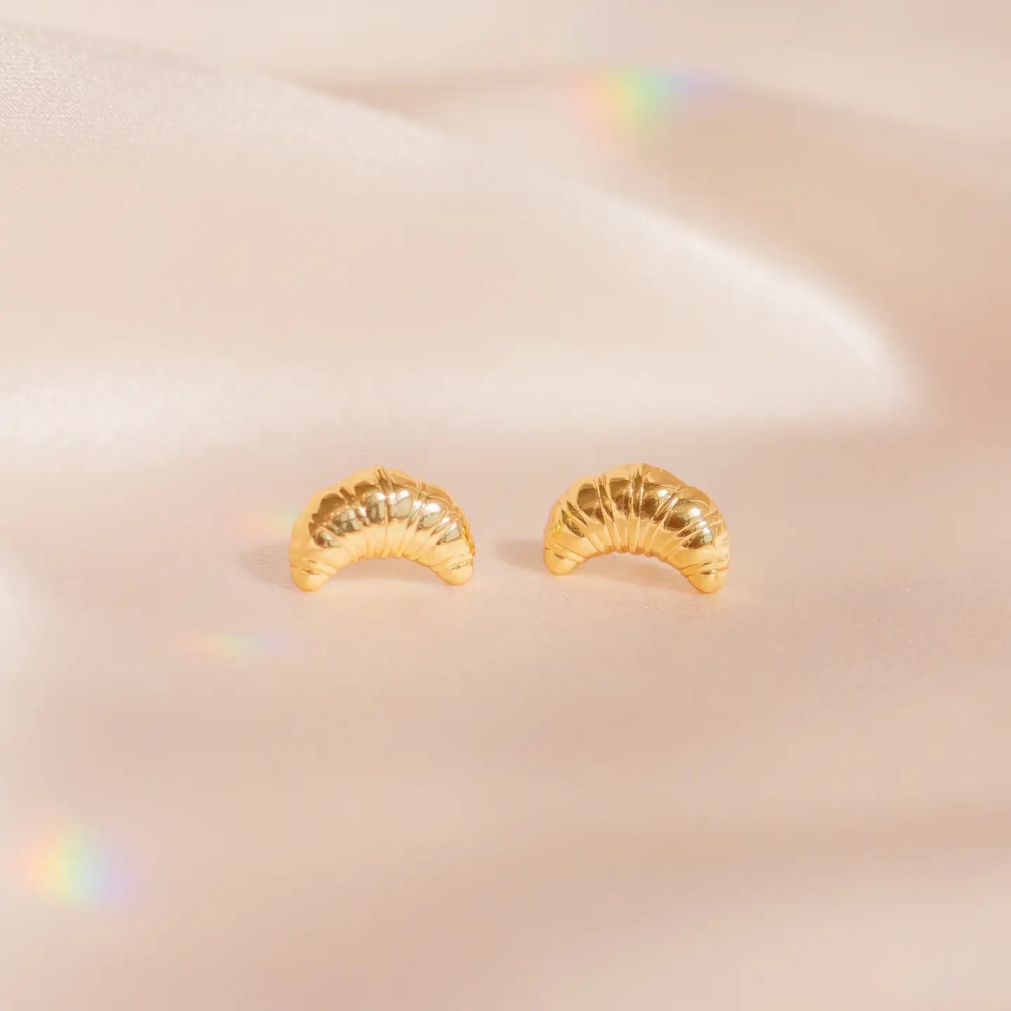 Gold Dipped Croissant Studs