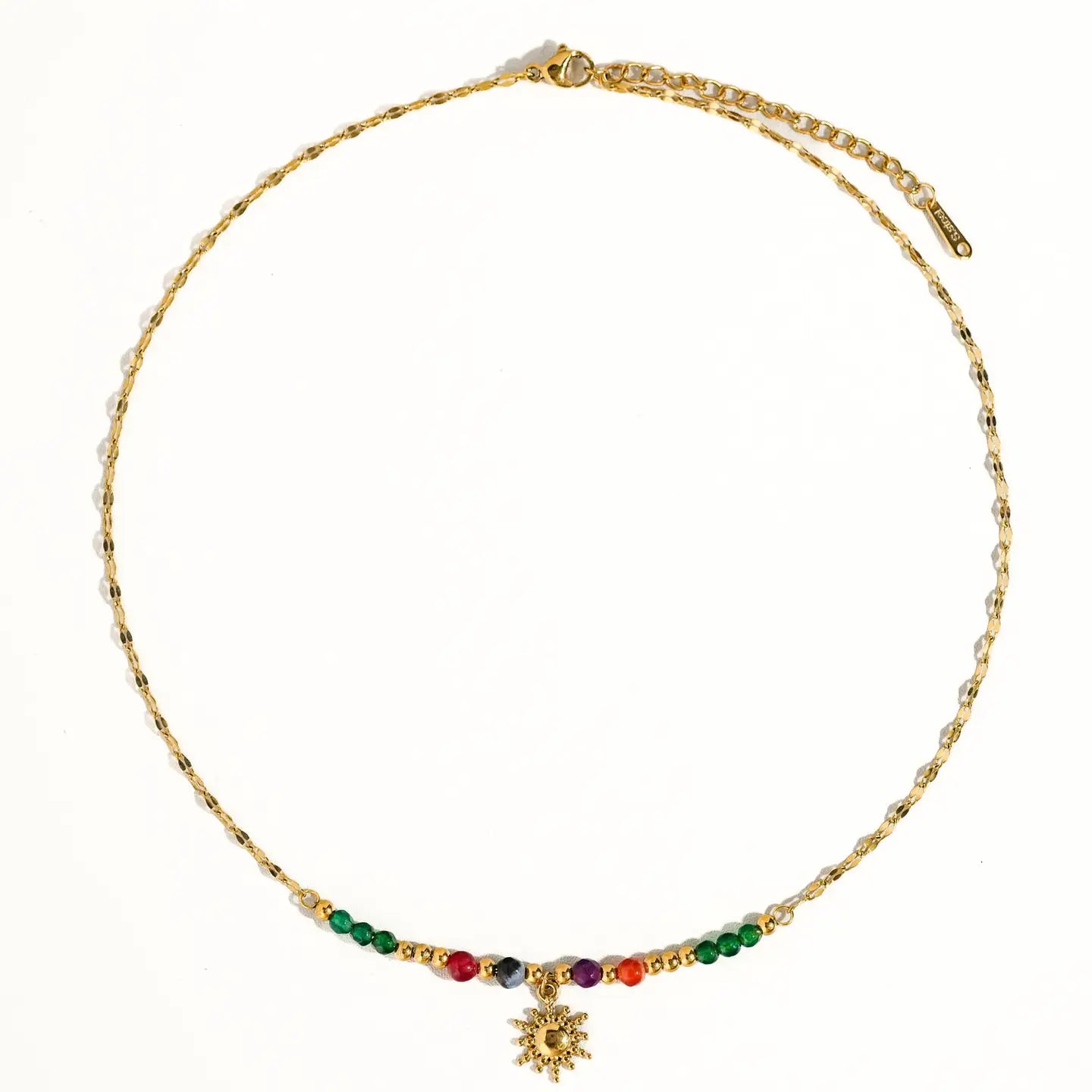 Olimpia 18K Gold Sun Necklace with Beads