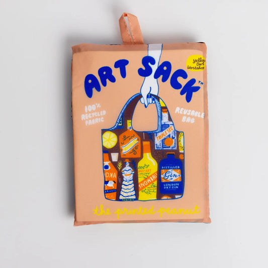 Cocktails Art Sack® By the Printed Peanut - Reusable Tote