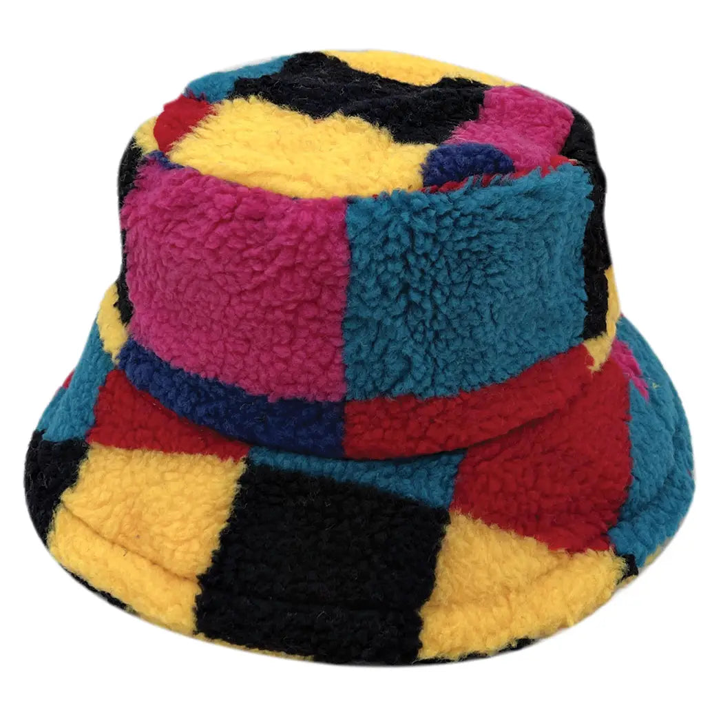 Color Block Sherpa Bucket Hat