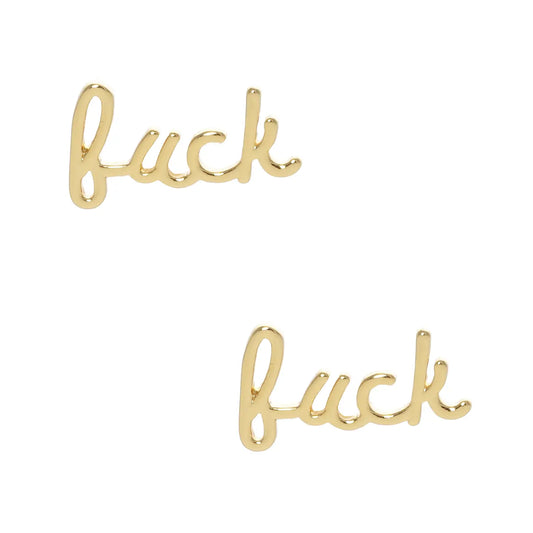 Fuck Stud Earrings - Gold