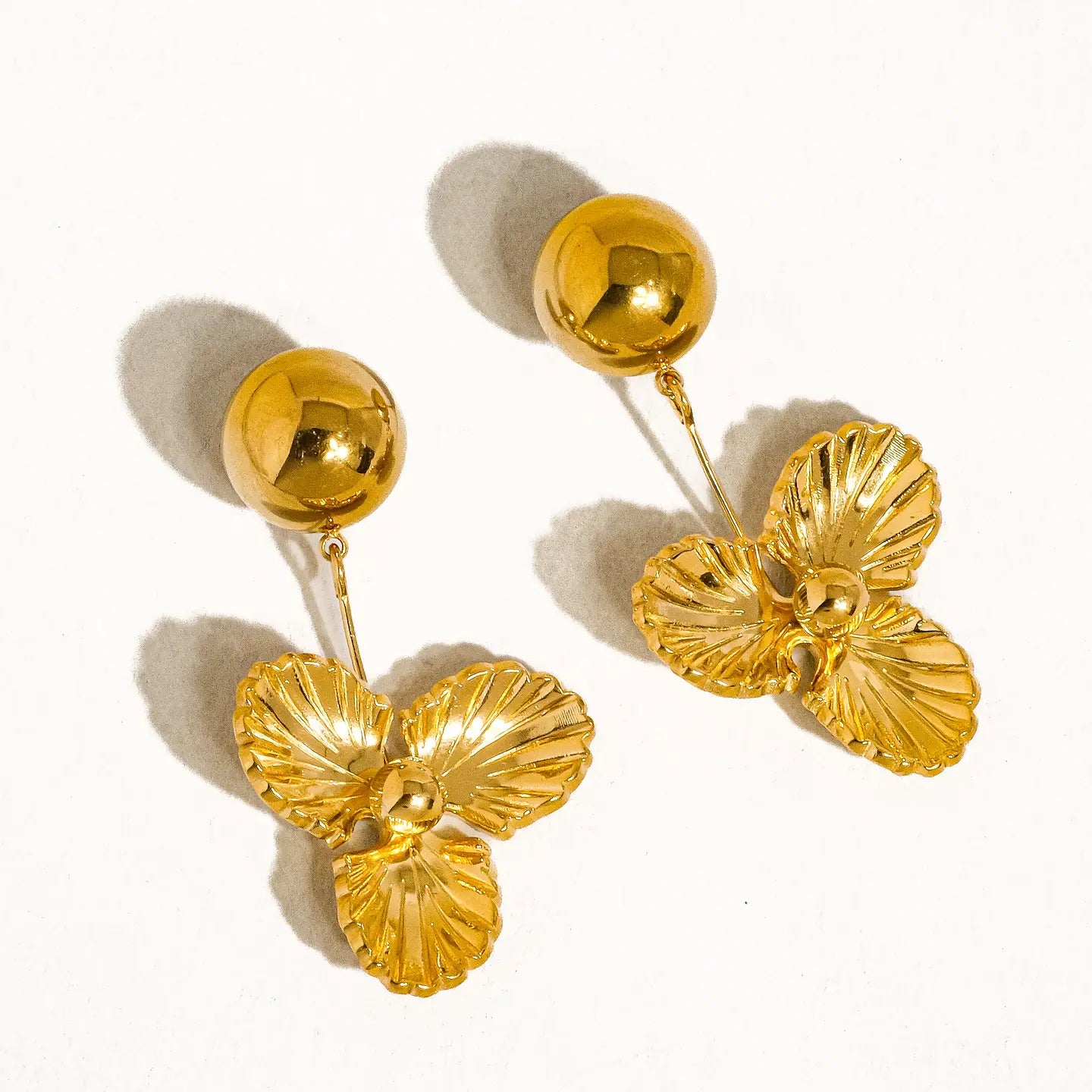 Elyse 18K Gold Non-Tarnish Floral Drop Earring