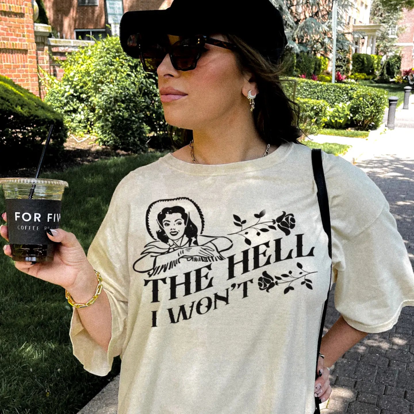 The Hell I Won't Western Cowgirl Graphic Tee - Ivory