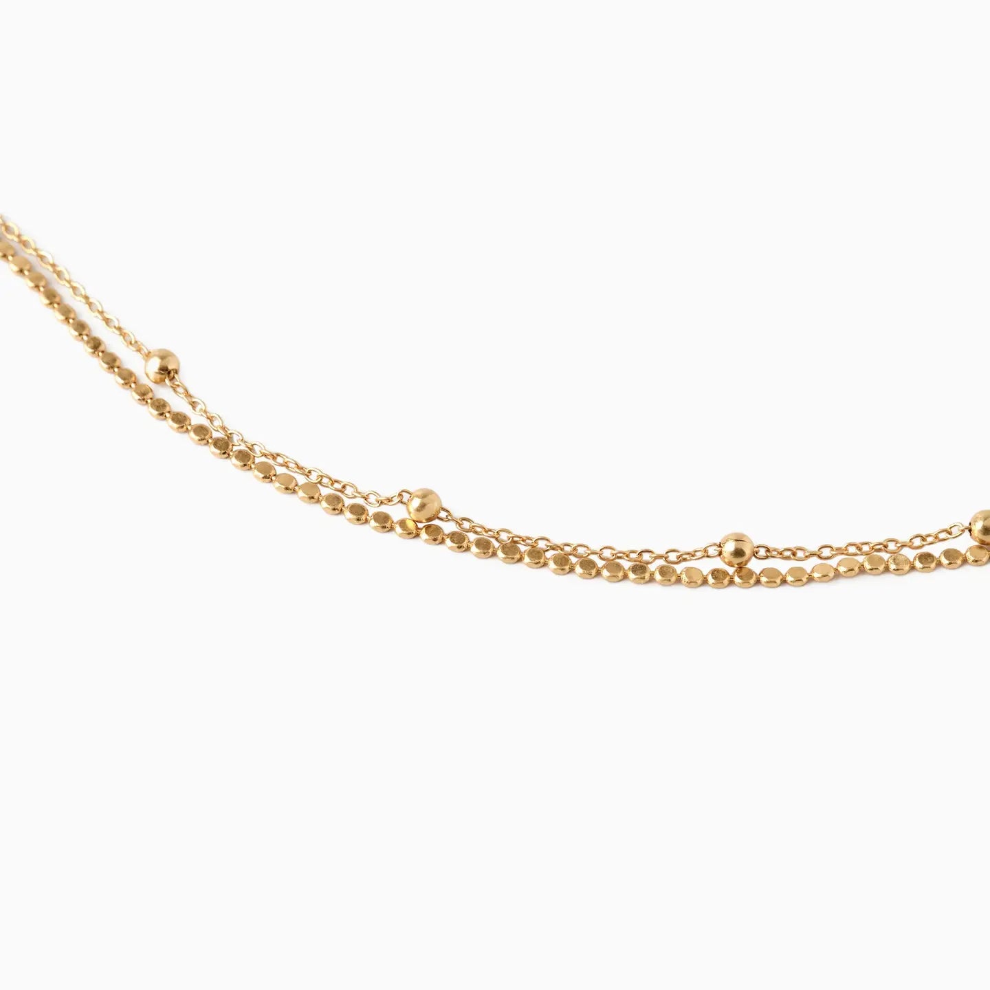 18K Contrasting Ball Style Double Layered Bracelet