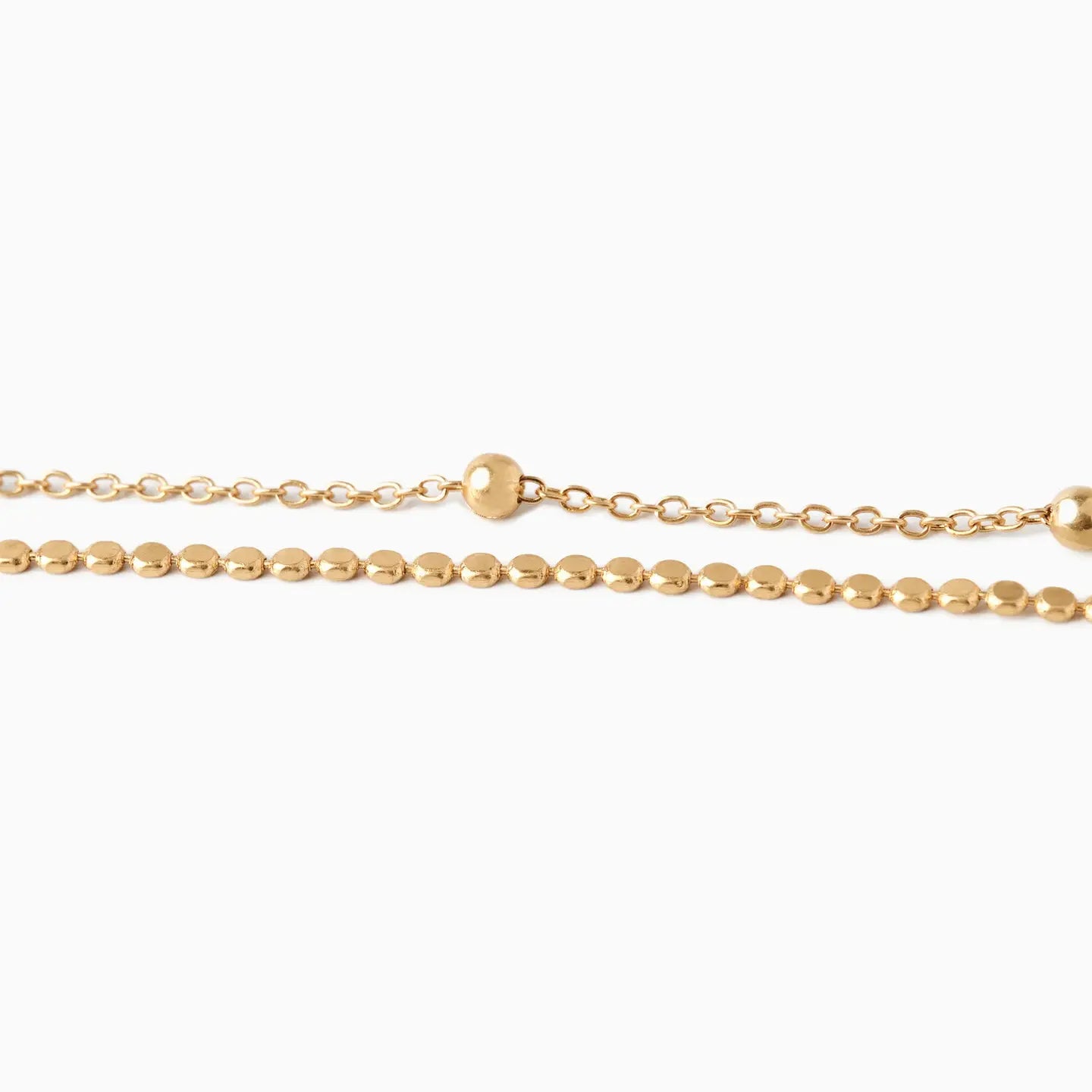 18K Contrasting Ball Style Double Layered Bracelet