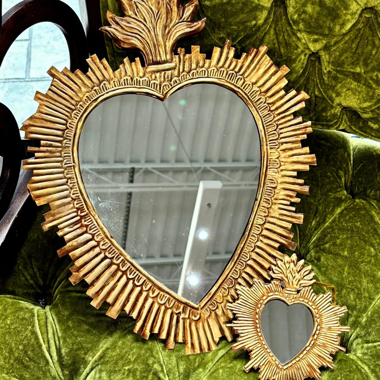 Tin Rays Sacred Heart Mirror Small