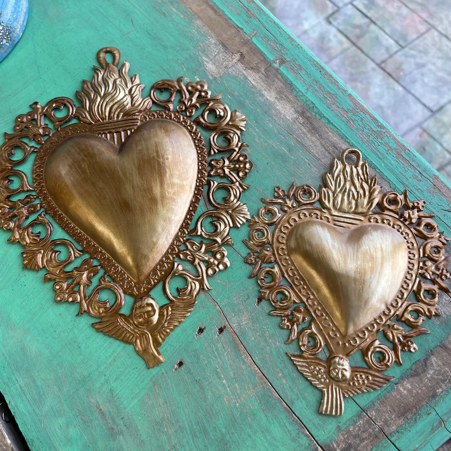 Antique Inspired Hanging Sacred Heart