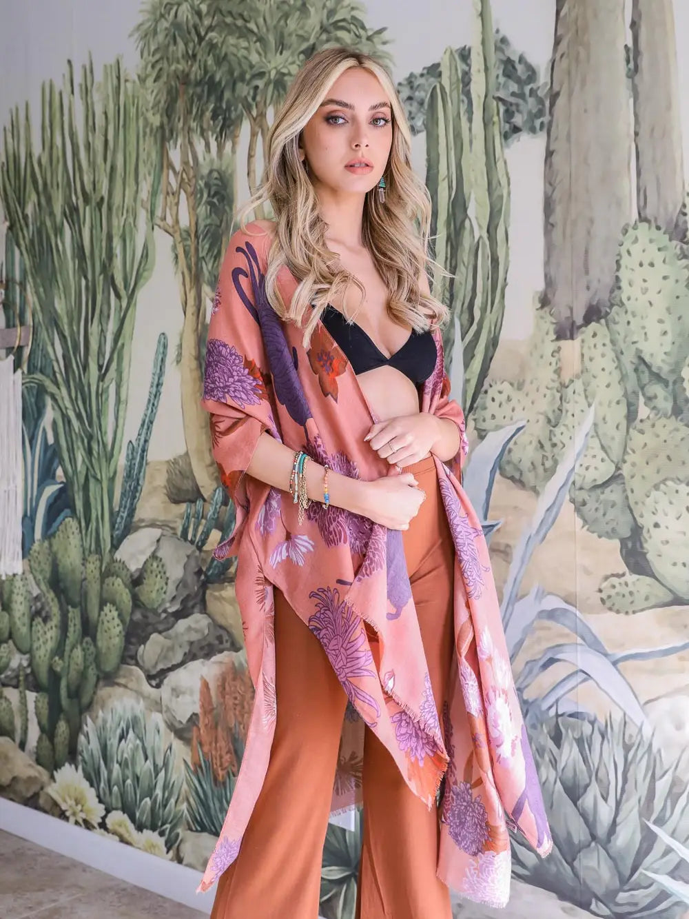 Floral Kimono - Pink & Purple