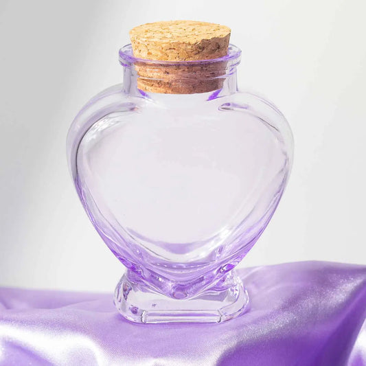 Glass Heart Jar - Purple