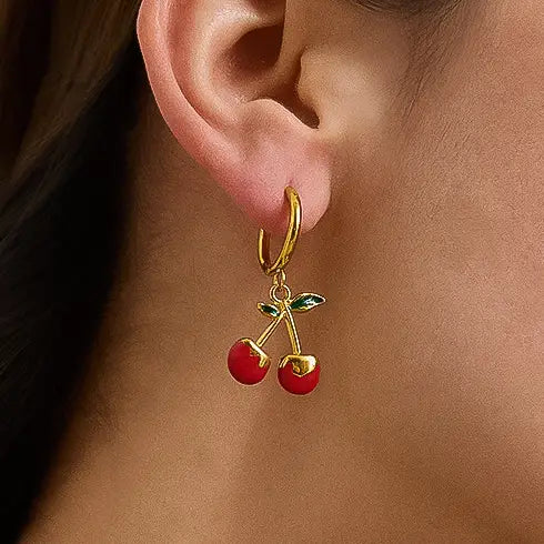 Côte 18K Gold Non-Tarnish Vintage Cherry Earring