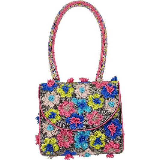 Beaded 3D Flower Handbag