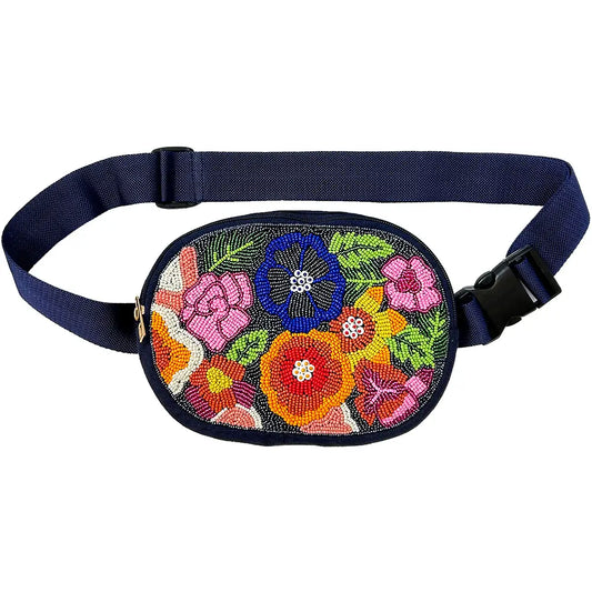 Handmade Floral Beaded Fanny Pack