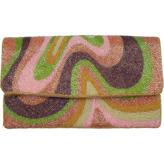 Groovy Waves Beaded Clutch