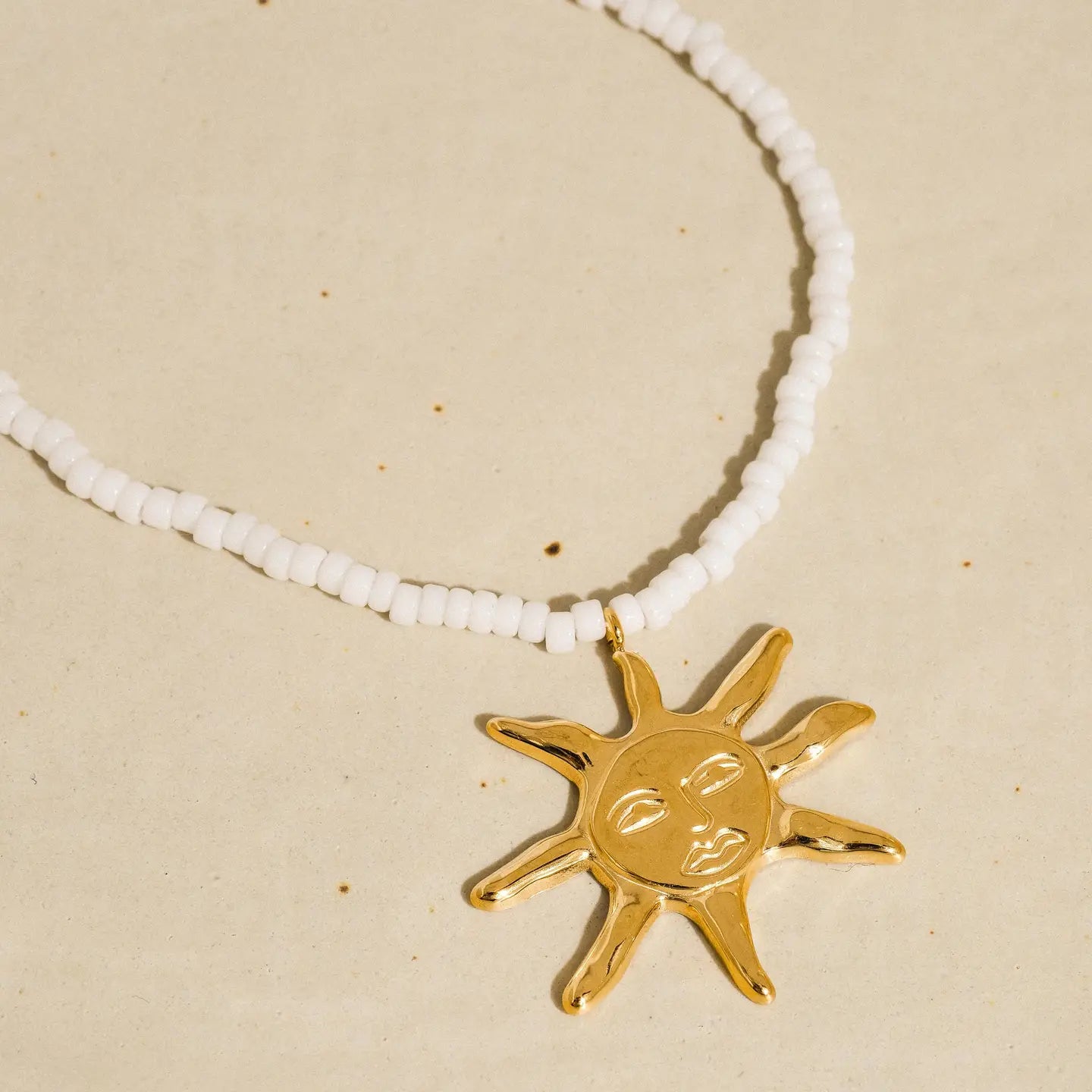 Iridessa 18K Gold Non-Tarnish Sun Beaded Necklace