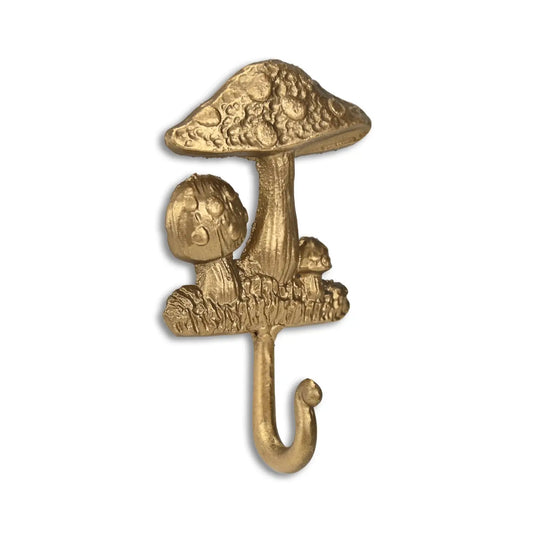 Golden Mushroom Medley Cast Iron Wall Hook