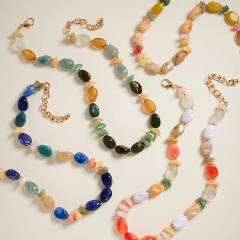 Ombre Beaded Necklace - Blush