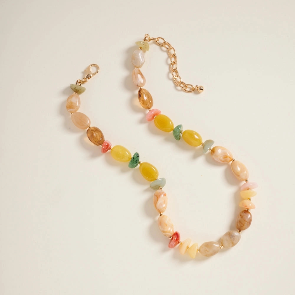 Ombre Beaded Necklace - Yellow