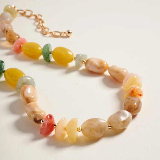 Ombre Beaded Necklace - Yellow