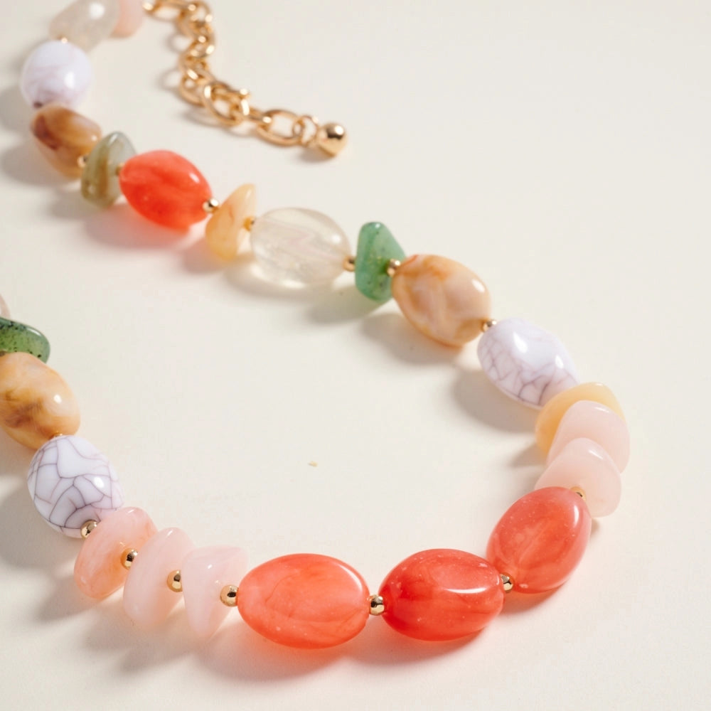 Ombre Beaded Necklace - Blush
