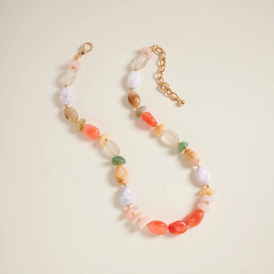 Ombre Beaded Necklace - Blush