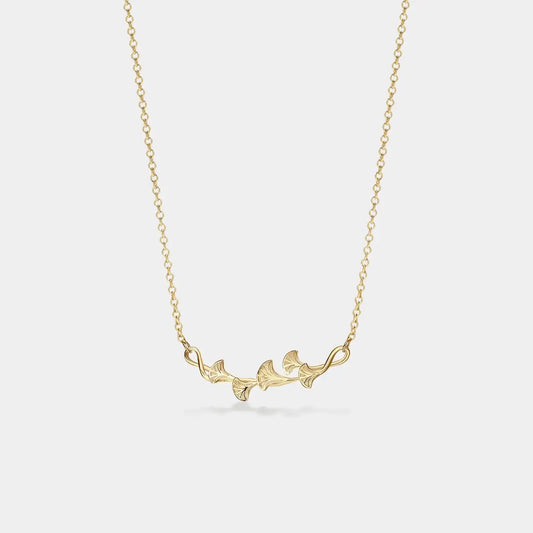 Ginkgo Leaf Necklace - Gold