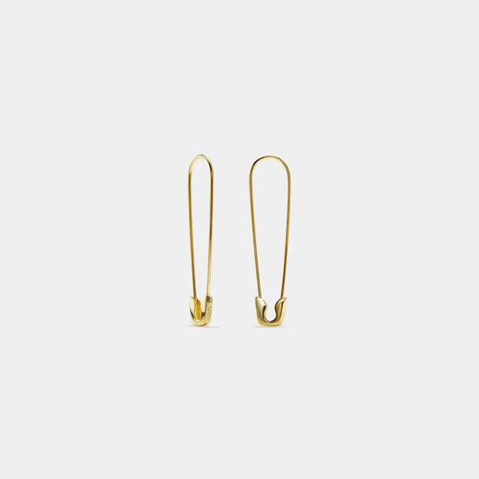Safety Pin Earrings - Gold