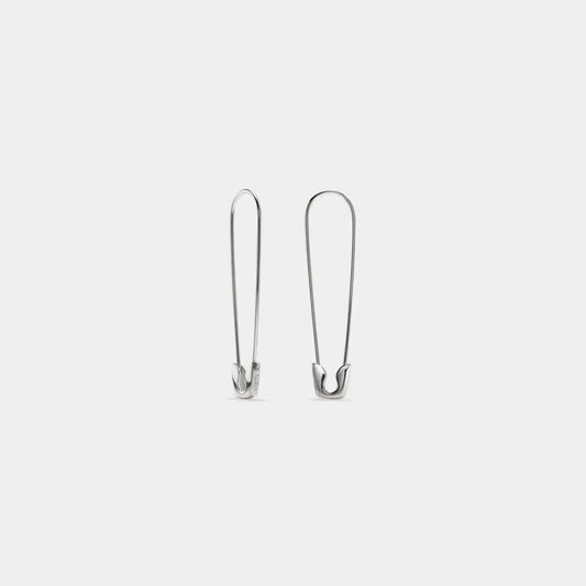 Safety Pin Earrings - Silver